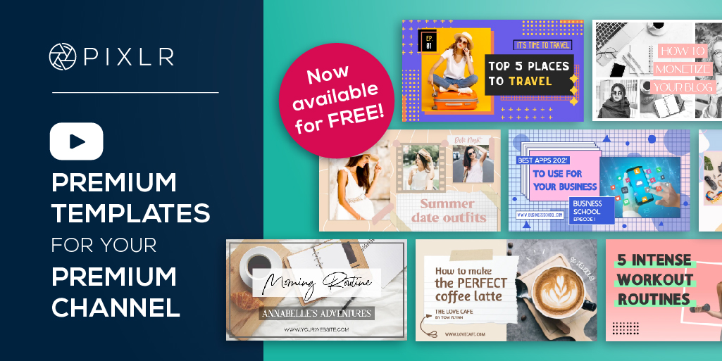 20 FREE Pixlr Premium YouTube Thumbnail Templates for Content Creators