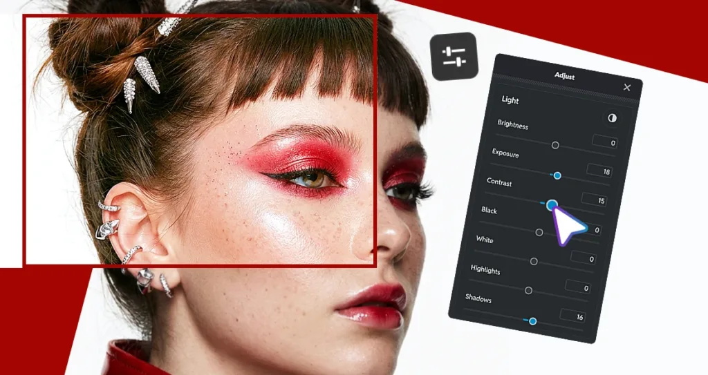 Close-up portrait showing natural skin texture with subtle light adjustments, highlighting how minimal photo editing preserves authentic facial features and expression.